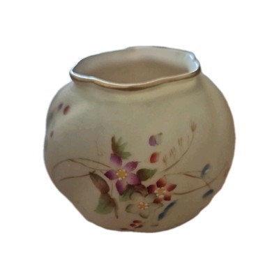 Antike Royal Worcester Blush Ivory Vase / Topf Pourri verzierte Blumen
