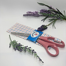 Vtg Retro/ Pastel Pink 8.5" Bent Crafting Sewing Shears Stainless Steel, No Rust