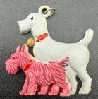 Vintage 2 Dog Charm Tag Estate Find Costume Jewelry