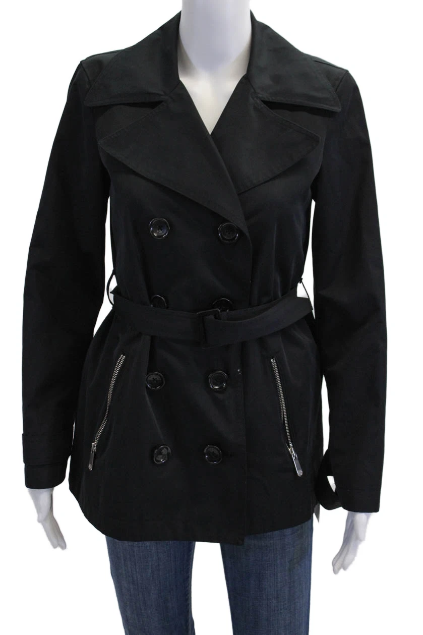 Cappotto donna Michael Michael Kors cotone manica lunga con bottoni nero taglia S