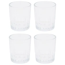 Hearth & Hand with Magnolia 4pk 6.5oz Short Fluted Glass Tumbler Set, Clear