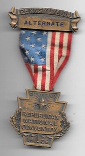Landon 1936 Republican Convention Pennsylvania Alternate Badge