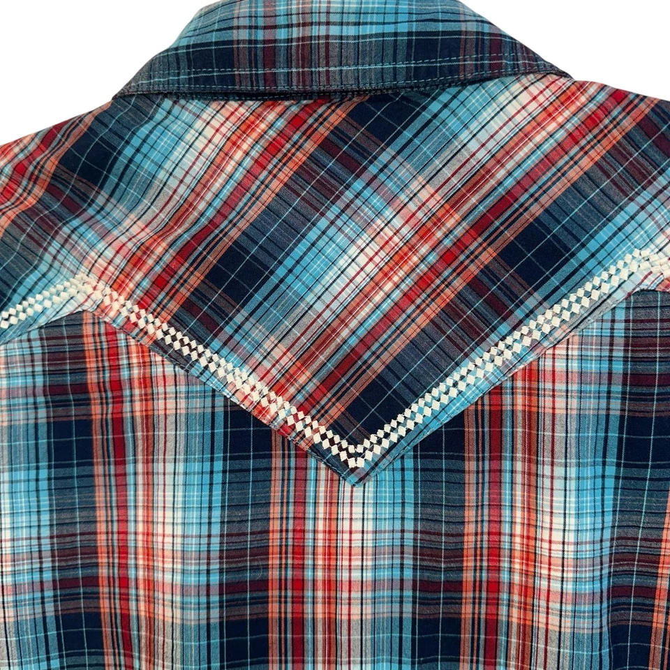 Ariat Buffalo Button Plaid Western Shirt Womens SZ M Cowgirl Ranch Rodeo Top - Imagem 3 de 4