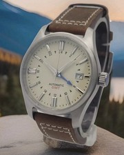 Mens Luxury Dress 40mm NH34 Seiko TMI Automatic Movt Pilot Field Watch GMT 200m