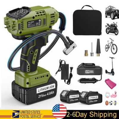 160PSI Cordless Tire Inflator Air Compressor Rechargeable Battery Car Air Pump