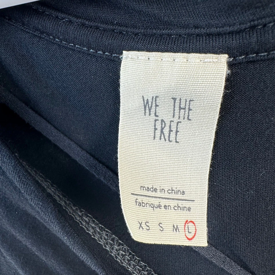We the Free Free People Muscle Shirt Womens L Black Slinky Minimalist Athleisure - Image 4 of 4