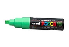 UNI PC-8K CHISEL TIP MARKER PEN- LIGHT GREEN BOX OF 6 