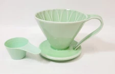 CAFEC Cup 4 Big Pour-Over Flower Coffee Dripper Jade Green 4 Cup Japan 