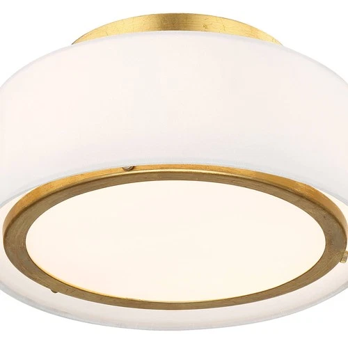 Crystorama Fulton 12" Wide Antique Gold Drum Ceiling Light - Picture 5 of 6