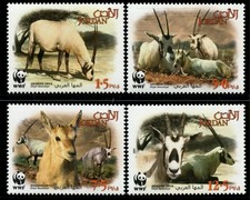 JORDAN - 2005 WWF 'ARABIAN ORYX' Set of 4 MNH [F4932]