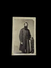 Civil War cdv Officer Soldier Long Coat photo Charlie Mosher Chicago union Beard