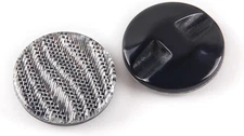 10 Pcs Round Resin Buttons Striped for Overcoat 15mm, Black and White 