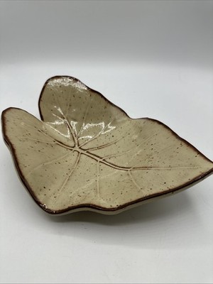Handmade Studio Pottery Centerpiece Dish W/ Impressed Dragonfly Signed SB