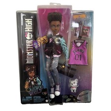 Monster High Doll  Clawd Wolf Werewolf with Pet Gargoyle "Bulldog" NEW 