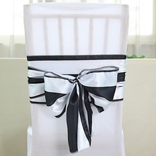 200 pcs Satin Stripe Chair Sashes Wedding Dinner Event Decorations Supplies