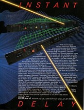 vtg 80s ROLAND SDE-3000 MAGAZINE PRINT AD Rackmount Digital Delay Guitar Effect