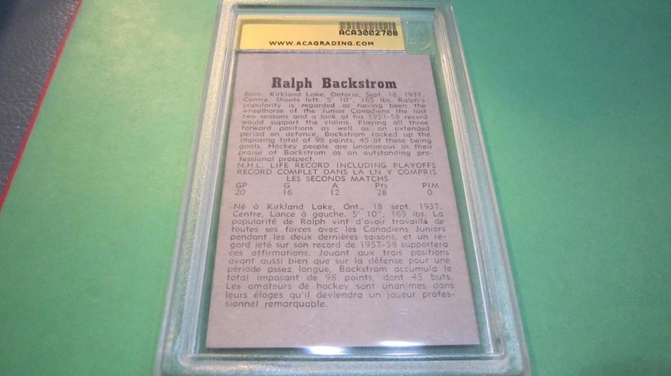 Ralph Backstrom • 1958-59 PARKHURST • #16 • Grado 5 Foto 4 de 4