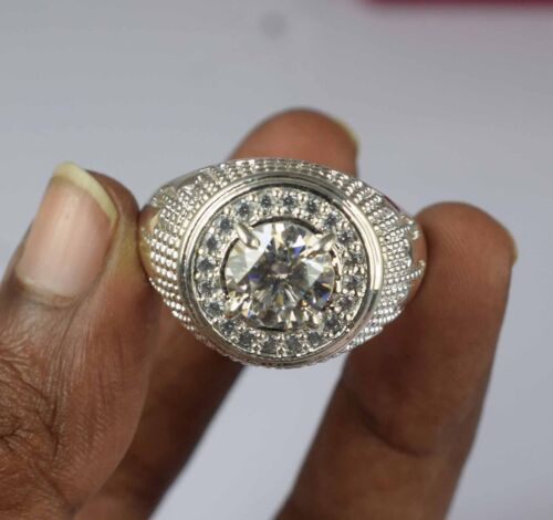 2.01 Ct Certified Pink Diamond Solitaire Round Cut Men's Ring Good Luck Gift