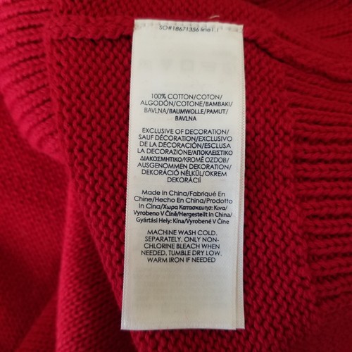 Maglione pullover girocollo Chaps uomo 100% cotone rosso taglia M (media) NUOVO - Foto 17 di 24