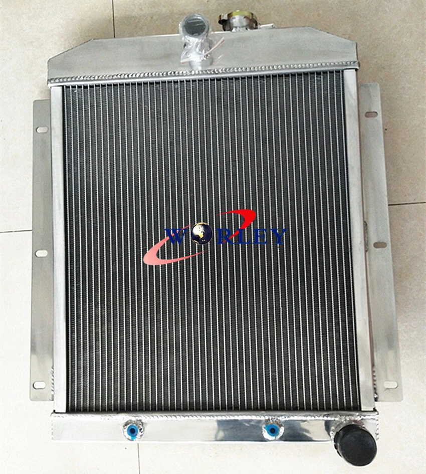 3 filas para camioneta Chevrolet 1949-1954 50 51 52 53 1950 1951 radiador y ventilador de aluminio Foto 4 de 4