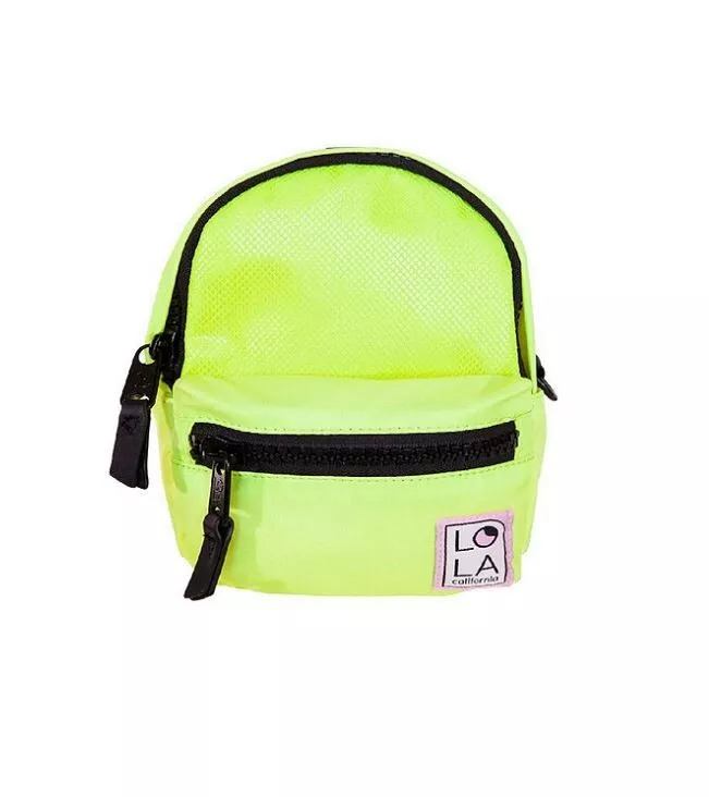 LOLA Stargazer nylon women's mini backpack crossbody belt bag- NEON YELLOW