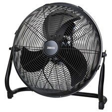 Zanussi Floor Fan 16 Inch High Velocity, Metal & Black with 3 Speeds ZNGF1621B