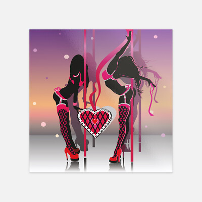 Erotic Striptease Heart Vinyl Sticker Decal