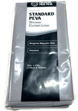 Maytex Standard Peva Shower Curtain Liner 70" X 72" Grey RV-Camper
