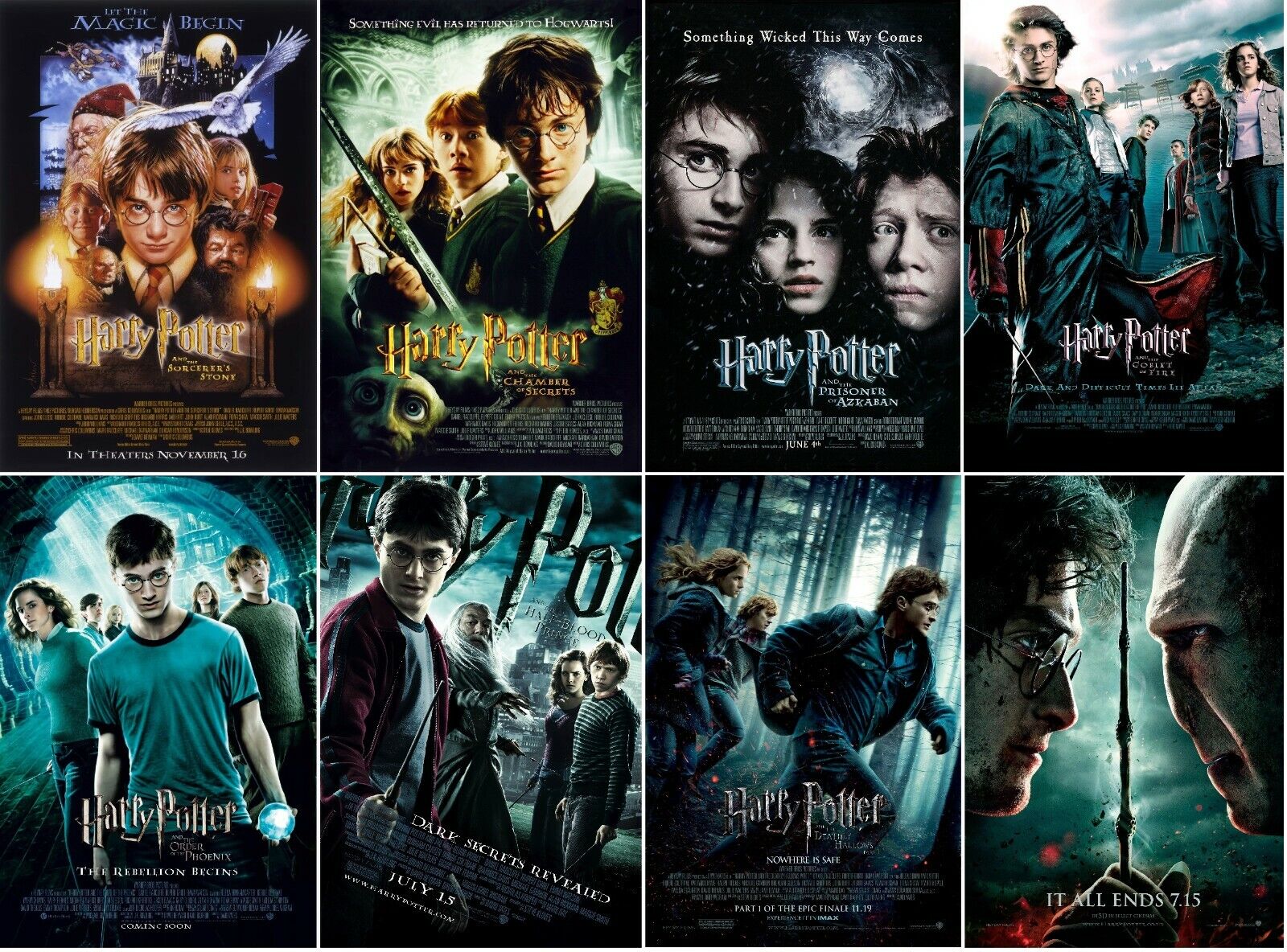 Unique All Film Series Harry Potter Poster Art, Gifts For Harry