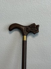 35  Hand Carved Asian Design Dragon Head 3 Pc Wooden Walking Stick Cane