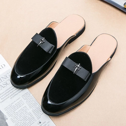 Men Casual Shoes Sandals Slip On Flat Half Loafers Luxury Male Slippers Slides - Bild 4 von 29