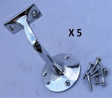 2-5 Chrome Handrail Bannister Support Stair Rail Bracket Fixing Wall Mounted D11