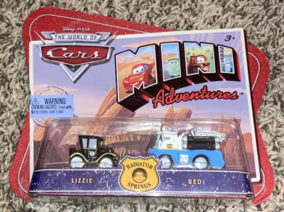 DISNEY PIXAR MINI CARS ADVENTURES RADIATOR SPRINGS PD RED & LIZZIE