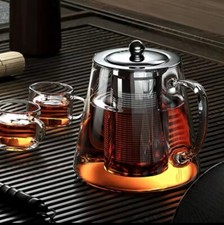 Mini Bollitore per Tè in Vetro con Colino Estraibile in Acciaio Inox per Tè in Fiori