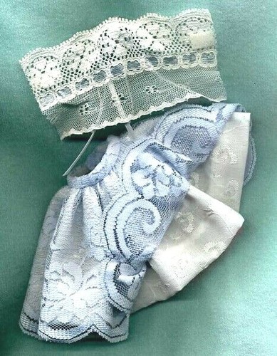 SKIPPER DOLL BLUE LACE SKIRT & WHITE TOP ORIGINAL HANDMADE CLOTHES - Picture 4 of 4
