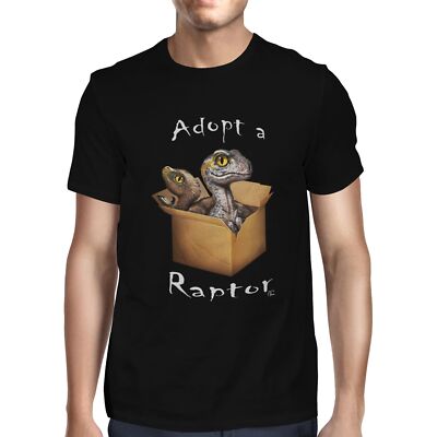 1Tee Mens Adopt A Raptor Dinosaur T-Shirt