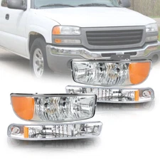 Headlights Assembly For GMC Sierra 1500 2000-2006 Yukon 1999-2007 Left +Right