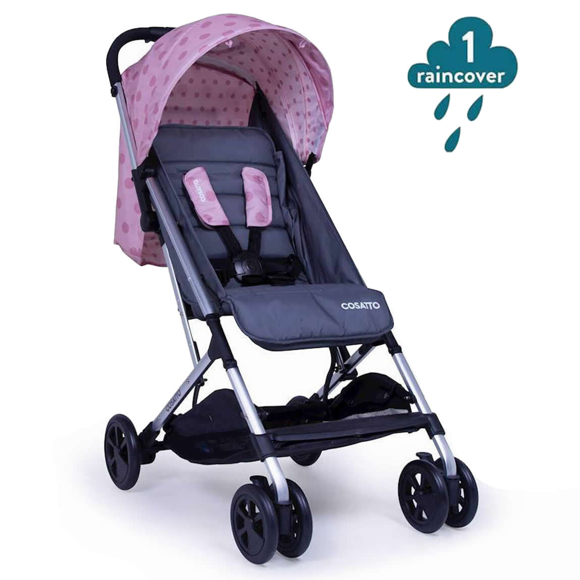 Cosatto Woosh Compact Stroller, Rosy Dot UK