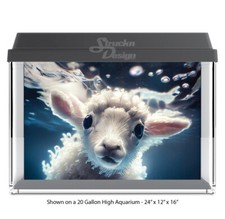 Underwater Sheep Lamb Polyester Fish Tank Glass Backdrop Aquarium Background