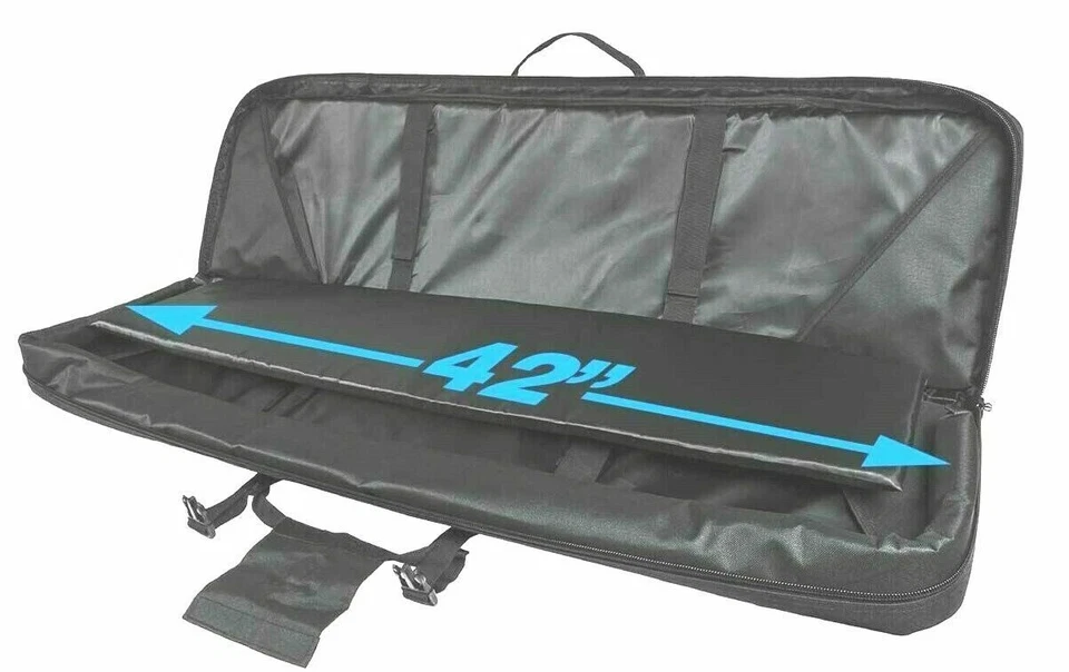 VISM Double Carbine Case 42" Tactical Dual Rifle Range Bag Shooting Hunting BLK - Image 3 of 4