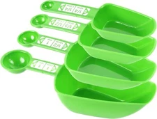 Measuring Spoons and Cups Set, 8 Measurements, Dual-Sided, Blue/Green