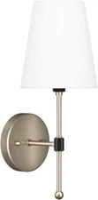 Park Harbor PHWL3071BKAB 15" Single Light Wall Sconce Black and Antique Brass