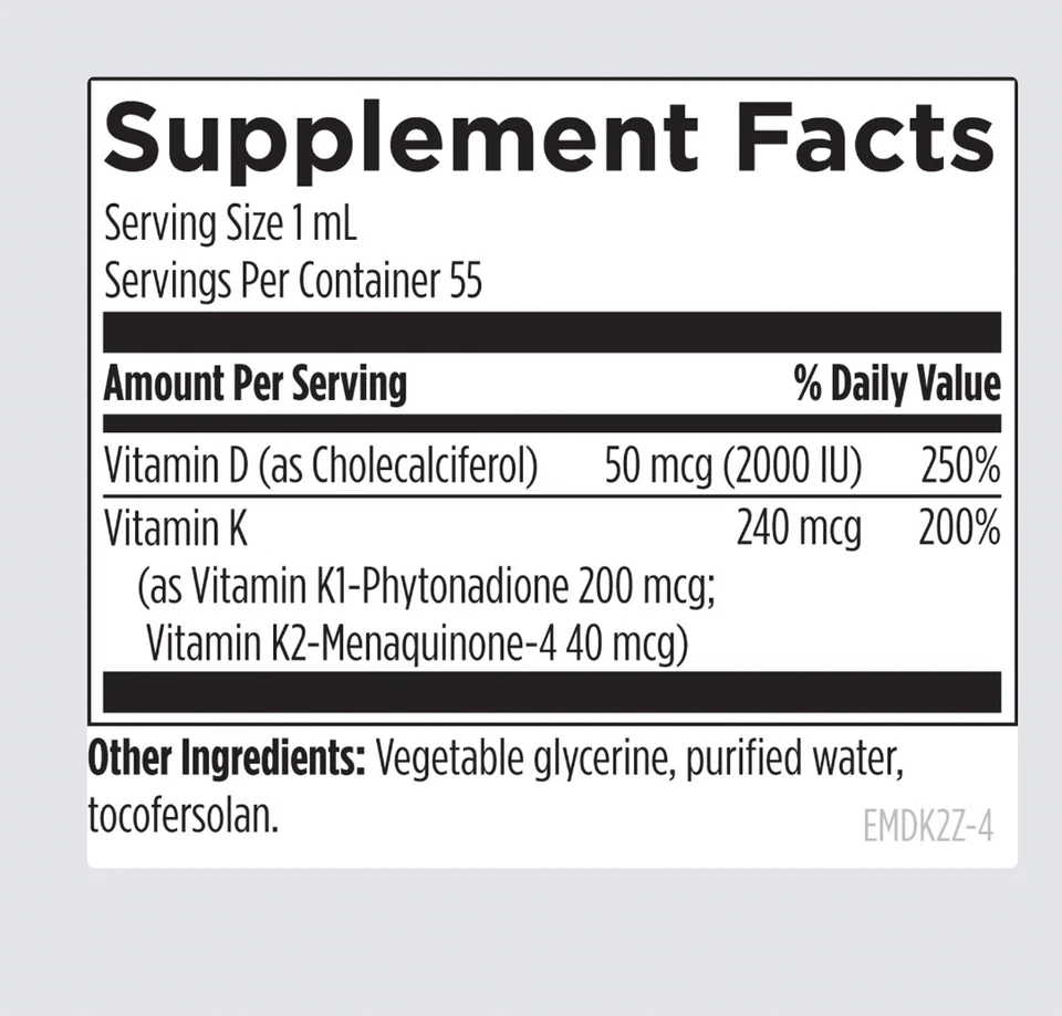 Vitamina D3 líquida con K2 Foto 2 de 2