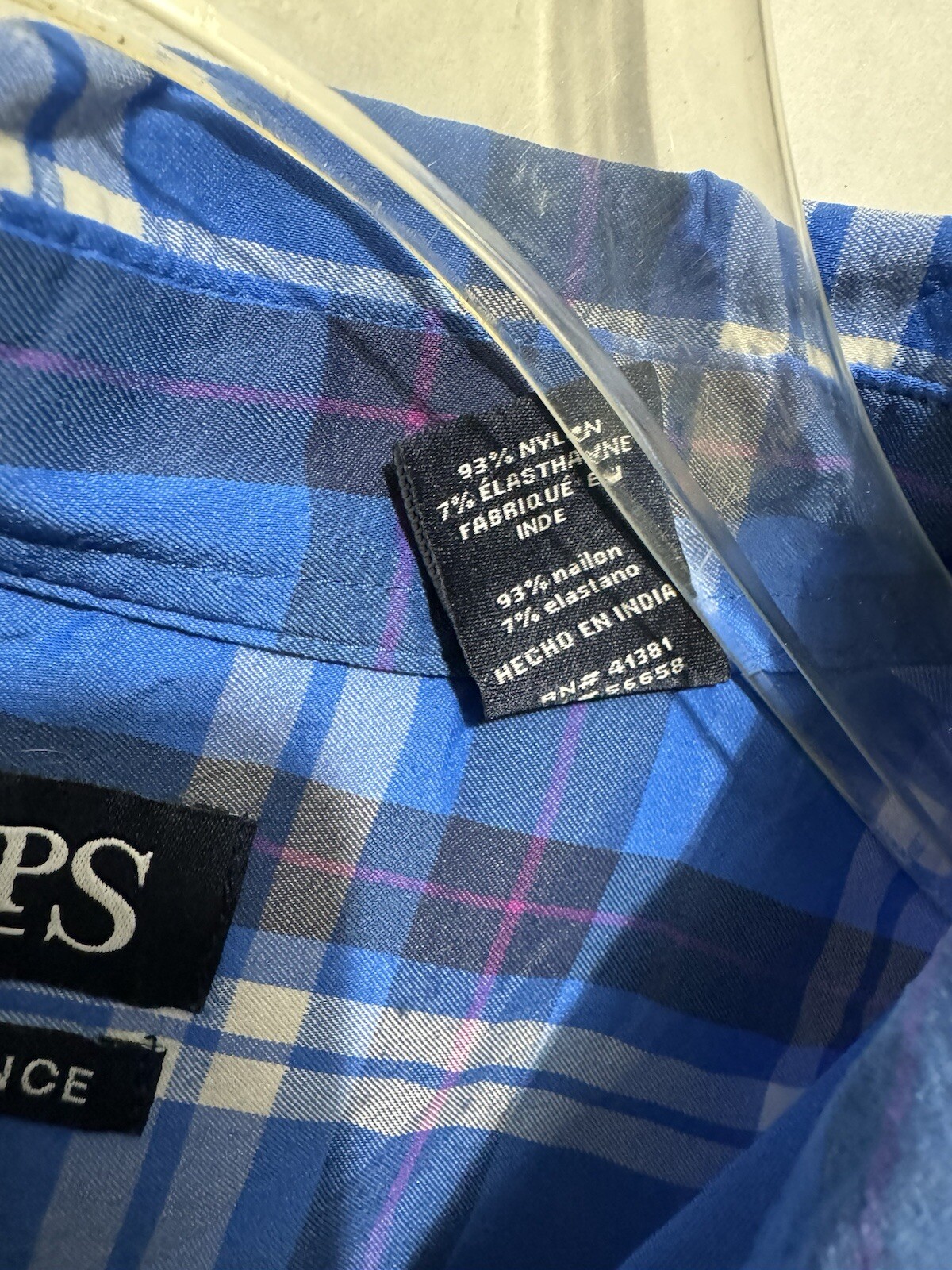 Chaps Performance Plaid Men’s Medium Button Up Sh… - image 5