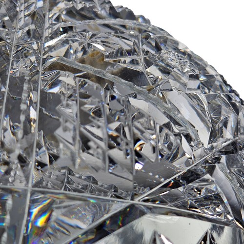 ABP American Brilliant Cut Glass Bowl Hob Stars Fans Sawtooth Scalloped 8" - Picture 10 of 14