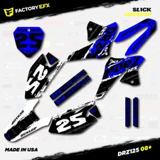 White & Blue Slick Racing Graphics Kit fits 08-22 Suzuki DRZ125 DRZ 125 Decals