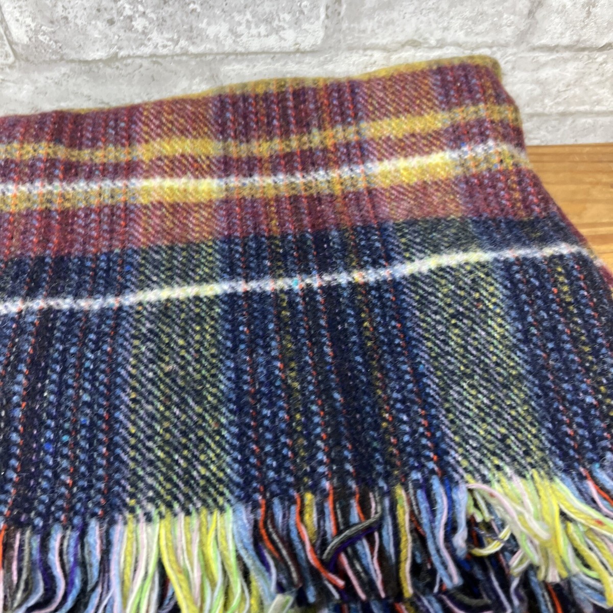 Couverture Plaid English Heritage – 100% Laine, Frangée, Motif Pic Nic, 45x58 Inches