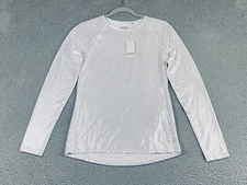NWT Annika Cutter Buck CB DryTec 50 Womens S Long Sleeve Silver Metallic Top NEW