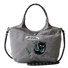 MOOMIN Embroidered design 2way bag Grey Stinky Japan limited New