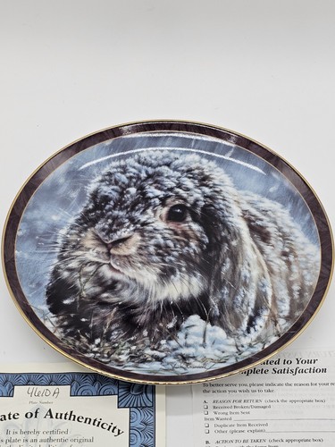1997 Bradford Exchange Bunny Tales Sammelteller "Snow Bunny" - Bild 2 von 3
